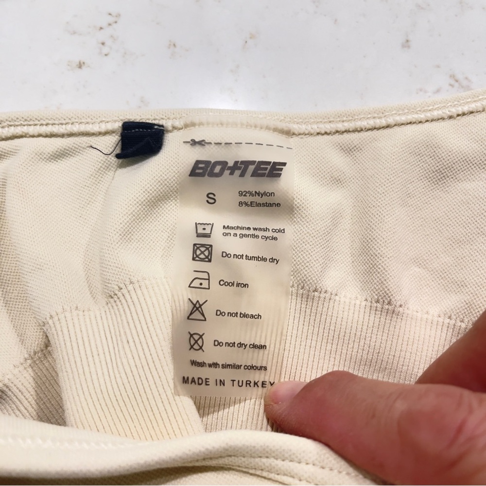 Bo+Tee Cream Ribbed Tank Top - Picture 3 of 3